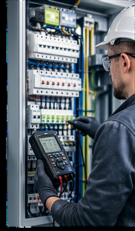 Elektrische Prüfung an einer Schaltanlage