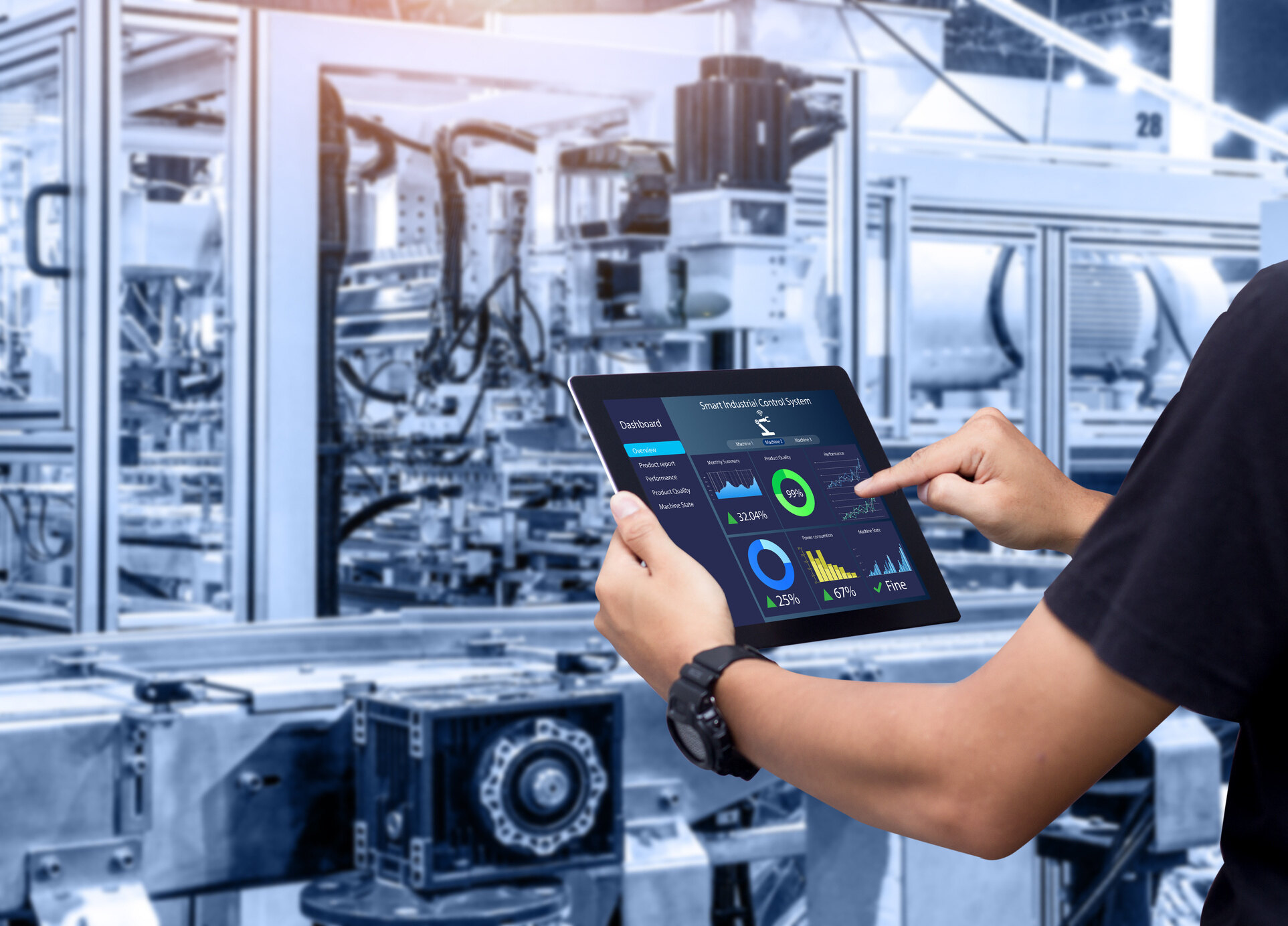 Digitale Überwachung einer industriellen Produktionsanlage
